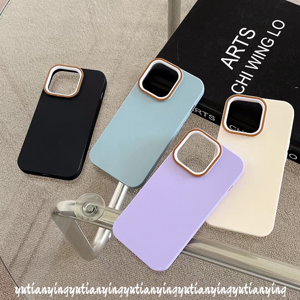 Simple Camera Protective Solid Color Case Compatible for IPhone 11 13 14 12 Pro Max 7 6 8 6S Plus 7Plus XR X XS MAX 8Plus SE 2020 Candy Color Luxury Thicken Shockproof Cover