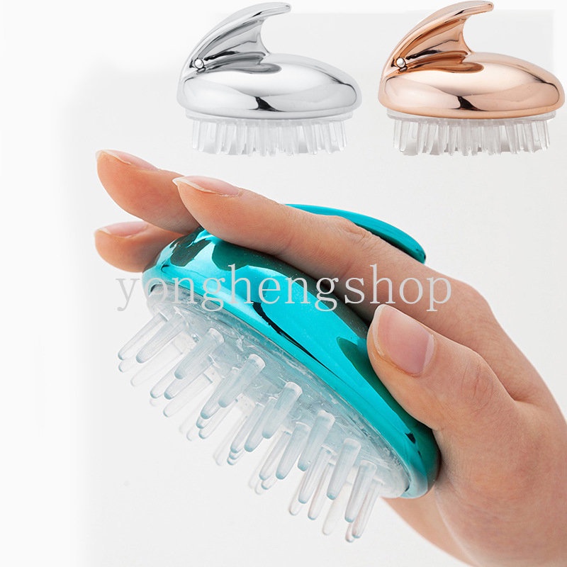 Silikon Tubuh Kepala Pijat Sampo Sikat Pijat Kulit Kepala Sisir Cuci Rambut Dengan Gagang Body Shower Brushes Anti-Gatal Hair Brush Head Deep Cleaning Bathroom Supply