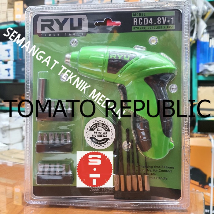 Murah RCD4.8V-1 BOR OBENG CHARGER CAS TANPA KABEL CORDLESS SCREW 4,8V RYU EDX348