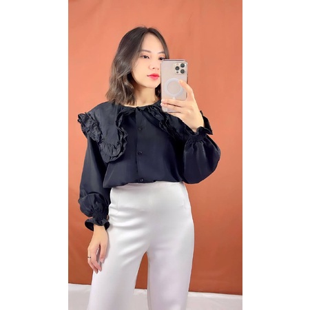 BAJU WANITA LENGAN PANJANG ZS 802 ILAYA FASHION KEMEJA CEWEK KEKINIAN BLOUSE BLUS