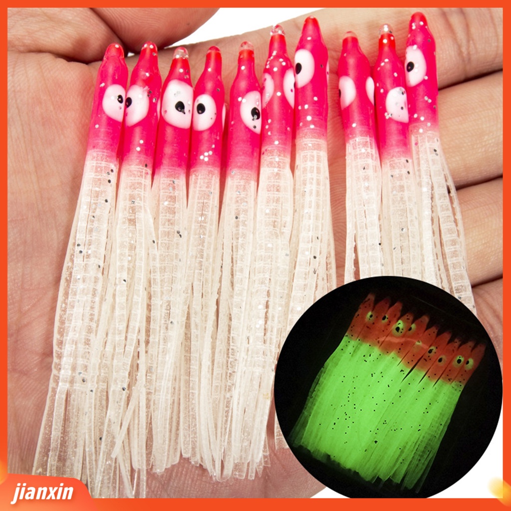 (In Stock) 10Pcs Umpan Cumi Luminous Praktis Banyak Digunakan Aksesoris Handal Buatan Memancing Memikat Alat Pancing