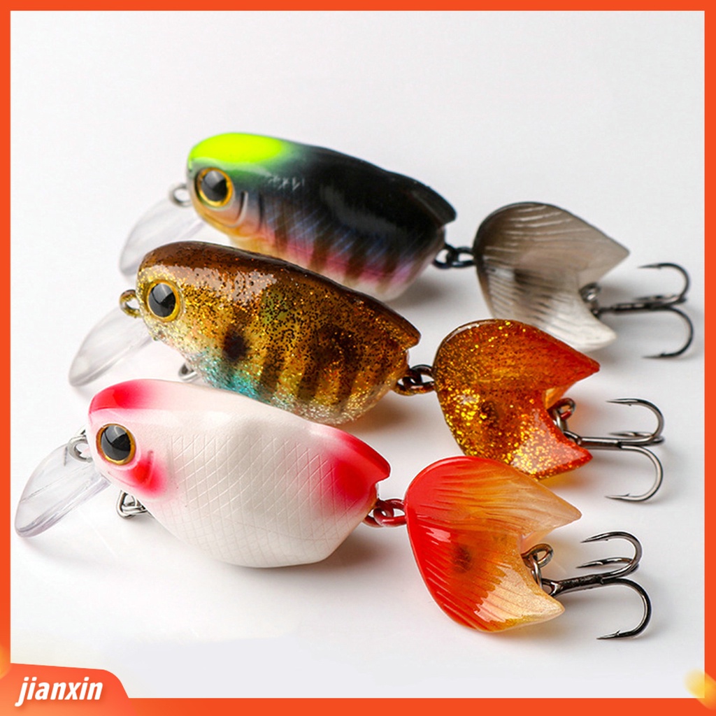 (In Stock) 5.8cm Umpan Mulut Ayam 3D Simulasi Fisheye Tajam Kait Menggoda Angling Manusia Hidup Buatan Crankbait Memancing Luar Ruangan