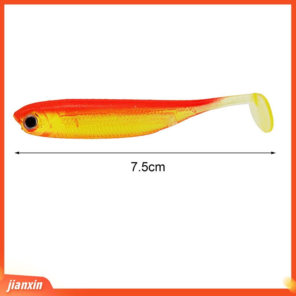 (In Stock) 4 Pcs Umpan Pancing Simulasi Realistis Mata Ikan Buatan Tangan Anti Putus Angling PVC T Ekor Berongga Umpan Pancing Aksesoris