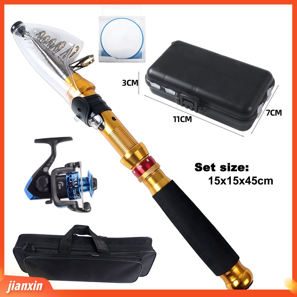 (In Stock) 66Pcs /Set Joran Pancing Laut Dapat Ditarik Dengan Kait Tidak Luntur Set Tiang Pancing Portabel Set Gulungan Roda Berputar Untuk Outdoor