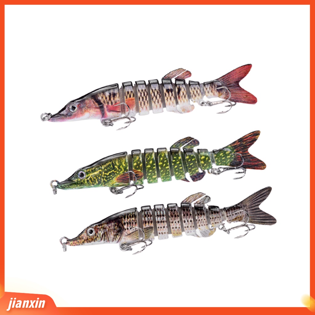 (In Stock) 12.5cm 21g Hooks Multi Jointed 8segments Buatan Memancing Umpan Renang Umpan