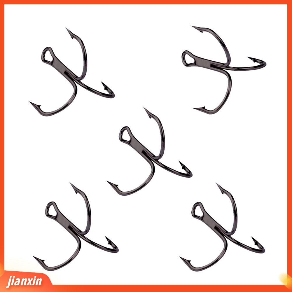 (In Stock) 50Pcs High-carbon Steel Engkol Luar Memancing Umpan Umpan Triple Hooks Tackle Tool