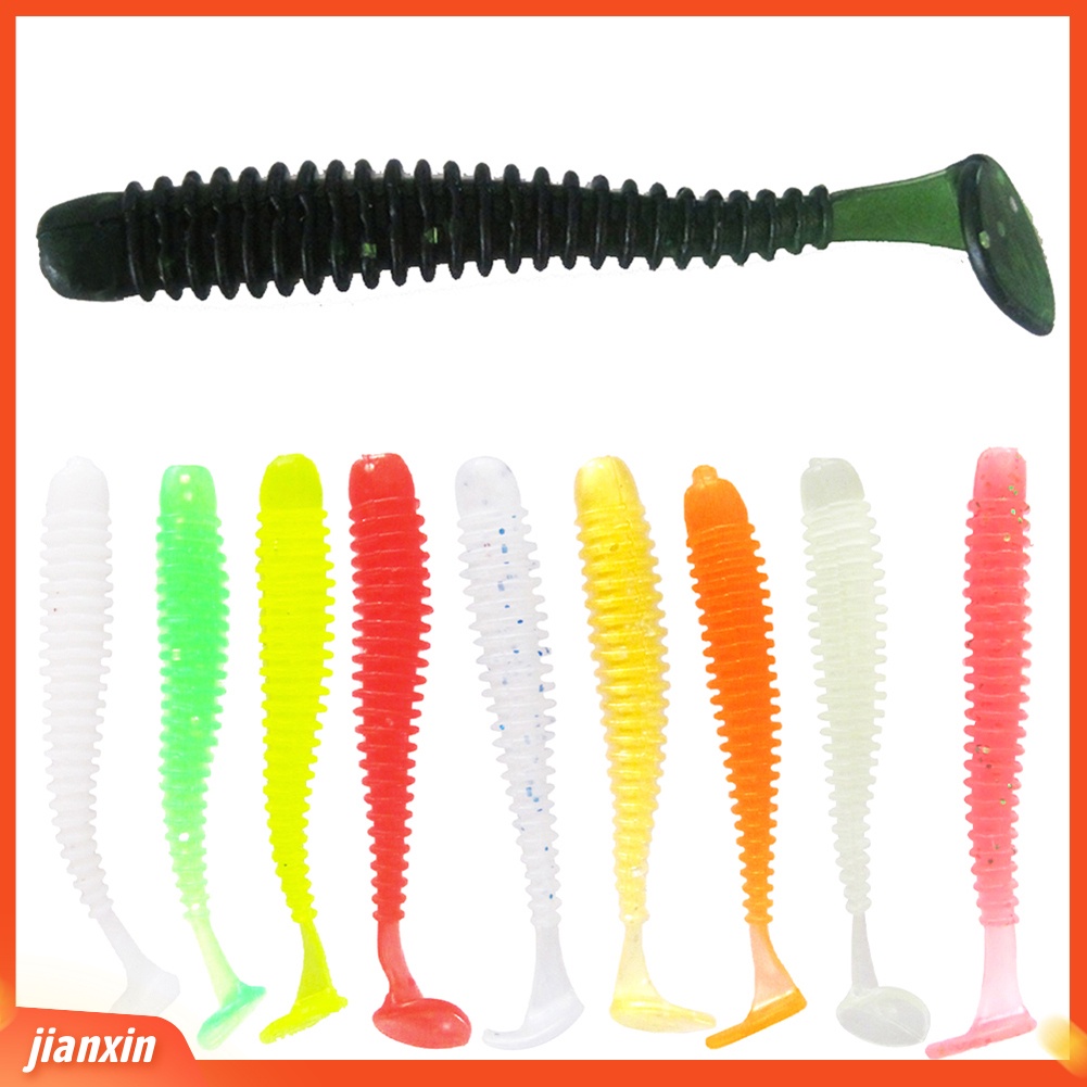 (In Stock) 10Pcs /Set Mini Memancing Buatan Lembut Hidup Umpan Wobbler Cacing Renang Umpan