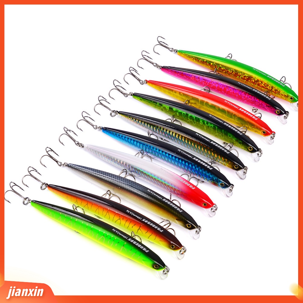 (In Stock) 12.5cm Umpan Pancing Ikan Kecil Buatan Lure Keras Dengan Kait Treble Fishing Tackle