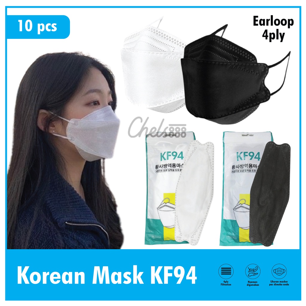 Masker Korean Mask KF94 Earloop 4ply 10 pcs