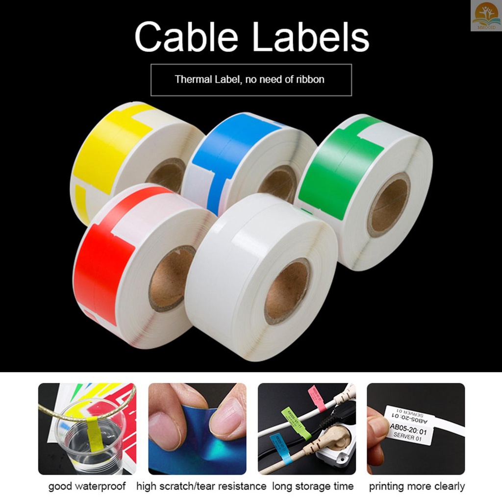 In Stock Cable Label Self-Adhesive Thermal Printing Sticker Kertas Tahan Air Minyak Tahan Sobek Label Tape Untuk Kabel Wires Jewelry Untuk Seri DP23 Thermal Printer Label Membuat