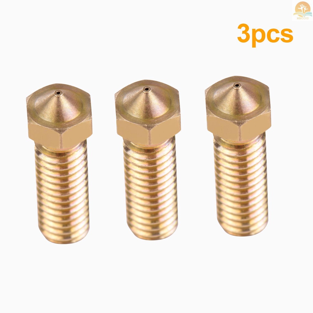 In Stock 3pcs 3D Printer Extruder Kuningan Volcano Nozzle M6 Thread Kepala Printer 0.4mm Output Untuk Sidewinder X1 TEVO Little Monster 1.75mm Filamen