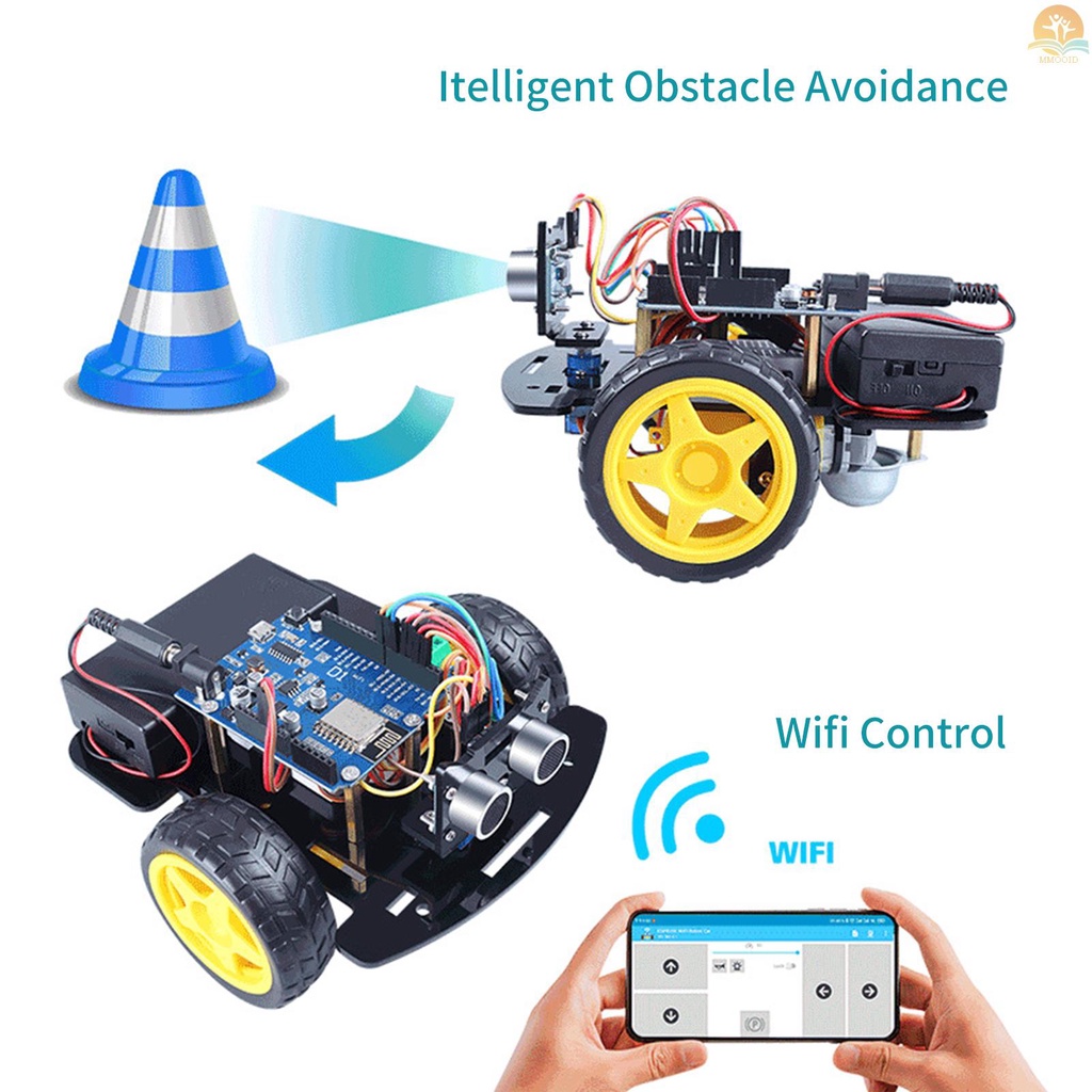 In Stock Robot Cerdas DIY Kit Robot Kit Cerdas Yang Dapat Diprogram Dengan Sistem Arduino Menghindari Hambatan Tongkat Pelacakan Kontrol Arah Kendaraan Nirkabel Untuk Anak Laki-Laki Perempuan Natal Edu