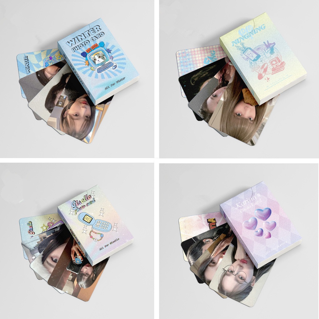 50pcs /box AESPA Photocards Album KARINA NINGNING WINTER GISELLE Laser Kartu Lomo Kpop Postcards Kipas Dalika