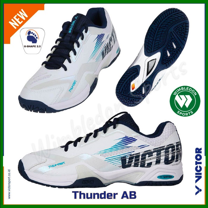 Sepatu Badminton Victor THUNDER AB / Sepatu Victor THUNDER B - AB | Putih Biru, 42 -HANI03