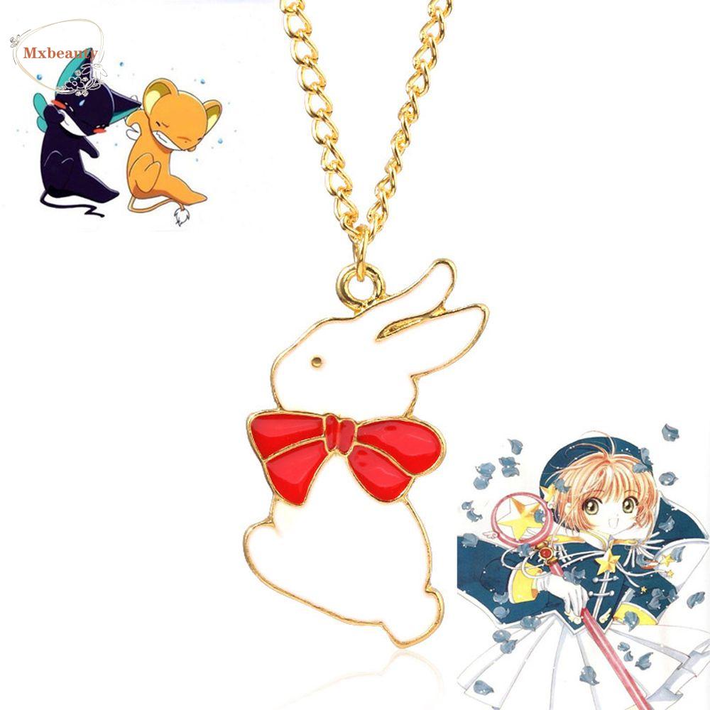 MXBEAUTY Anime Kalung Hadiah Ornamen Perhiasan Hati Gantung Liontin Cardcaptor Sakura Burung Kucing Kelinci Card Captor Necklace