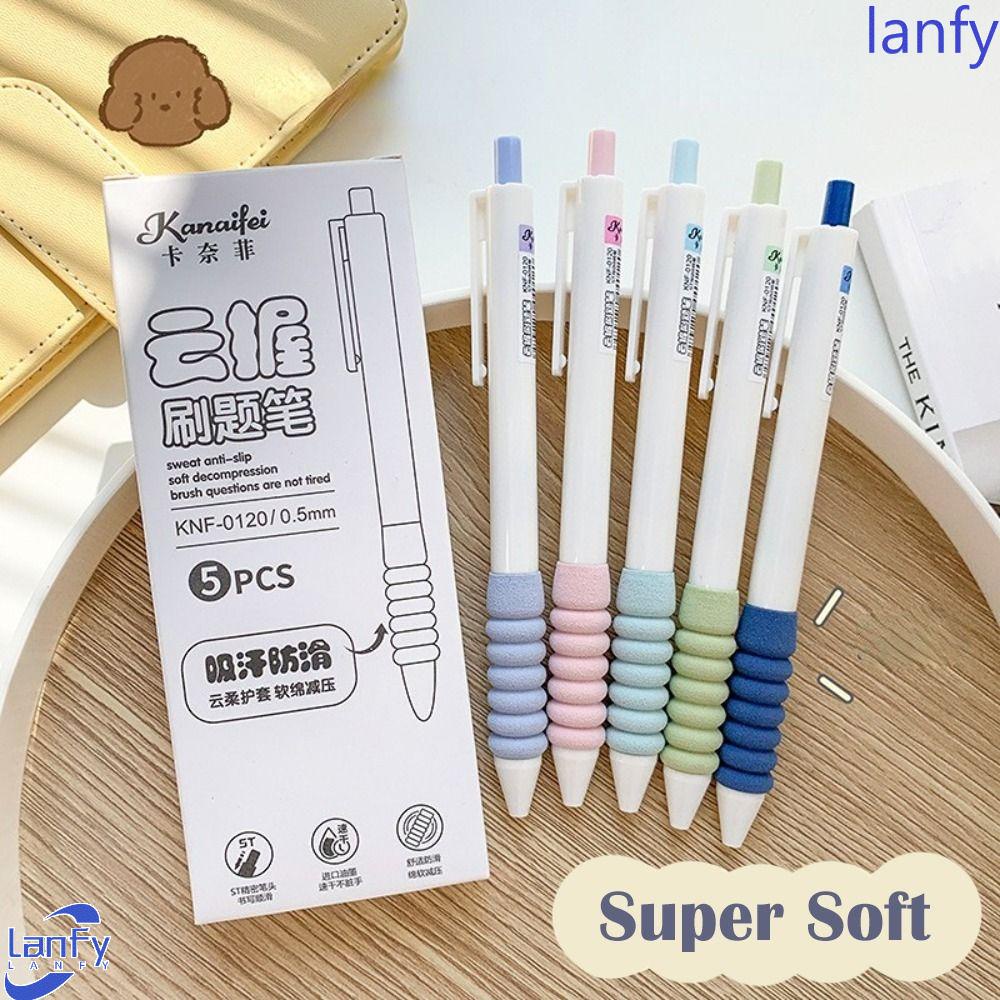 Awan Lembut Pena Netral 5pcs /set 0.5mm Siswa Alat Kantor Stationary Tidak Sakit Di Jari Pen Penandatanganan