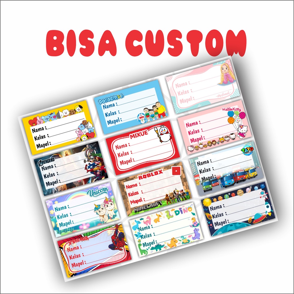 

Stiker Label Nama Sekolah Custom (isi 20 pcs 7x4)