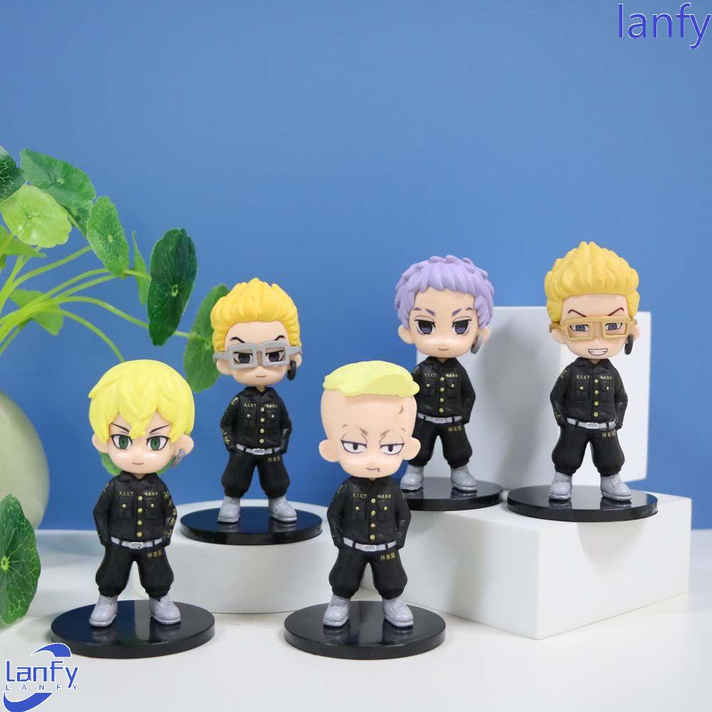 LANFY Tokyo Revengers Action Figure Kid Hadiah Anime PVC Ornamen Desktop Sano Manjiro Hanagaki Takedao Ken Takemichi Patung Anime