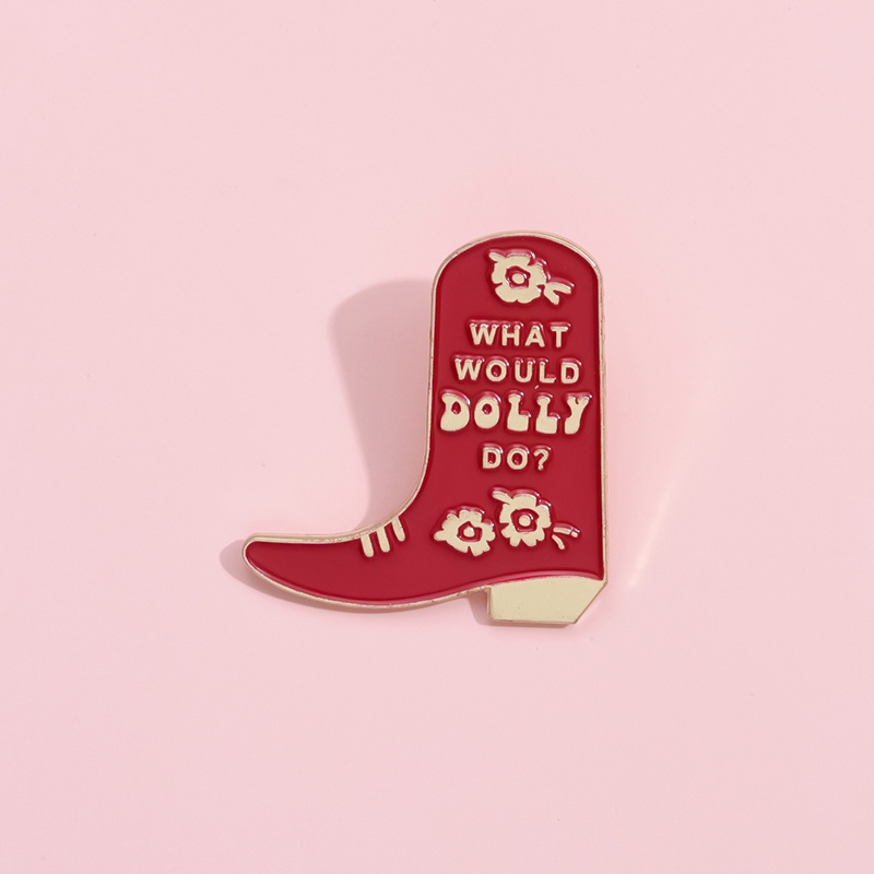 Penyanyi Perempuan WWDD What Wou Dolly Do Enamel Pin Country Music Boots Bros Humor Lapel Badge Perhiasan Hadiah Untuk Teman