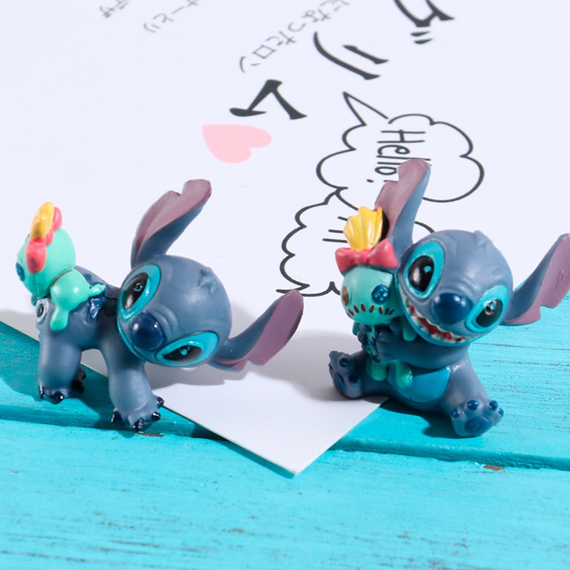 6pcs /Set Mainan Angka Lilo and stitch Tangan stitch Kartun Yang Indah Dengan Mainan model Coret