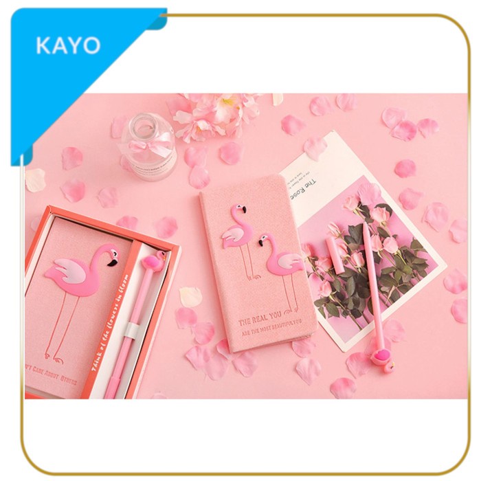 

✨BISA COD✨ -BUKU MEMO, BUKU MEMO MOTIF FLAMINGGO, BUKU AGENDA SET UNTUK KADO