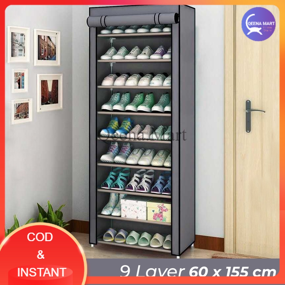 Rak Sepatu Sandal Multilayer Shoe Rack Cloth Storage 9 Layer - F10