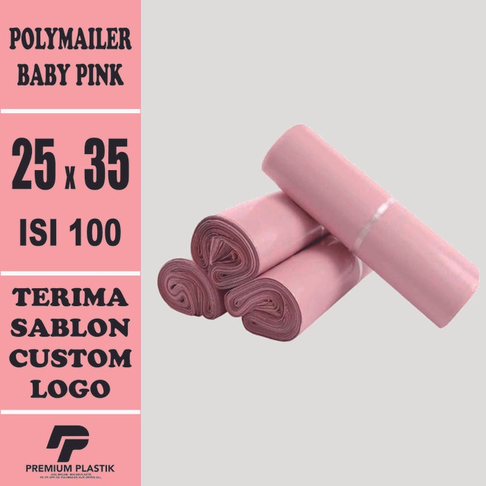 

POLYMAILER 25x35 CM PINK PREMIUM GLOSSY ISI 100 PCS