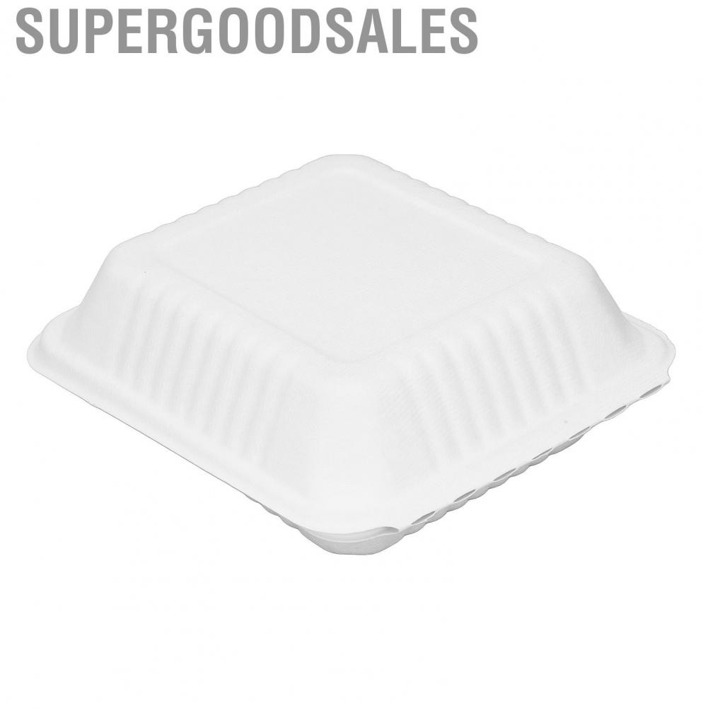 Supergoodsales Disposable  Boxes Take Out  Resistant Compostable Microwave Safe with Clamshell for Restaurants