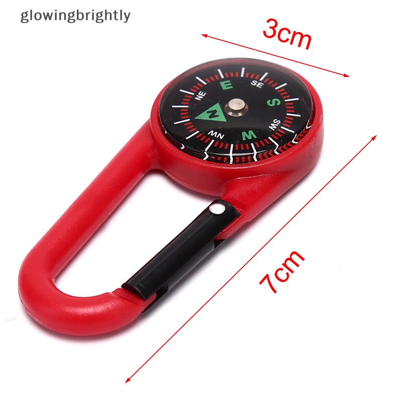 [glowingbrightly] Gantungan Kunci Portable Kompas Hiking Carabiner Kompas Outdoor Camping Ring Compass TFX