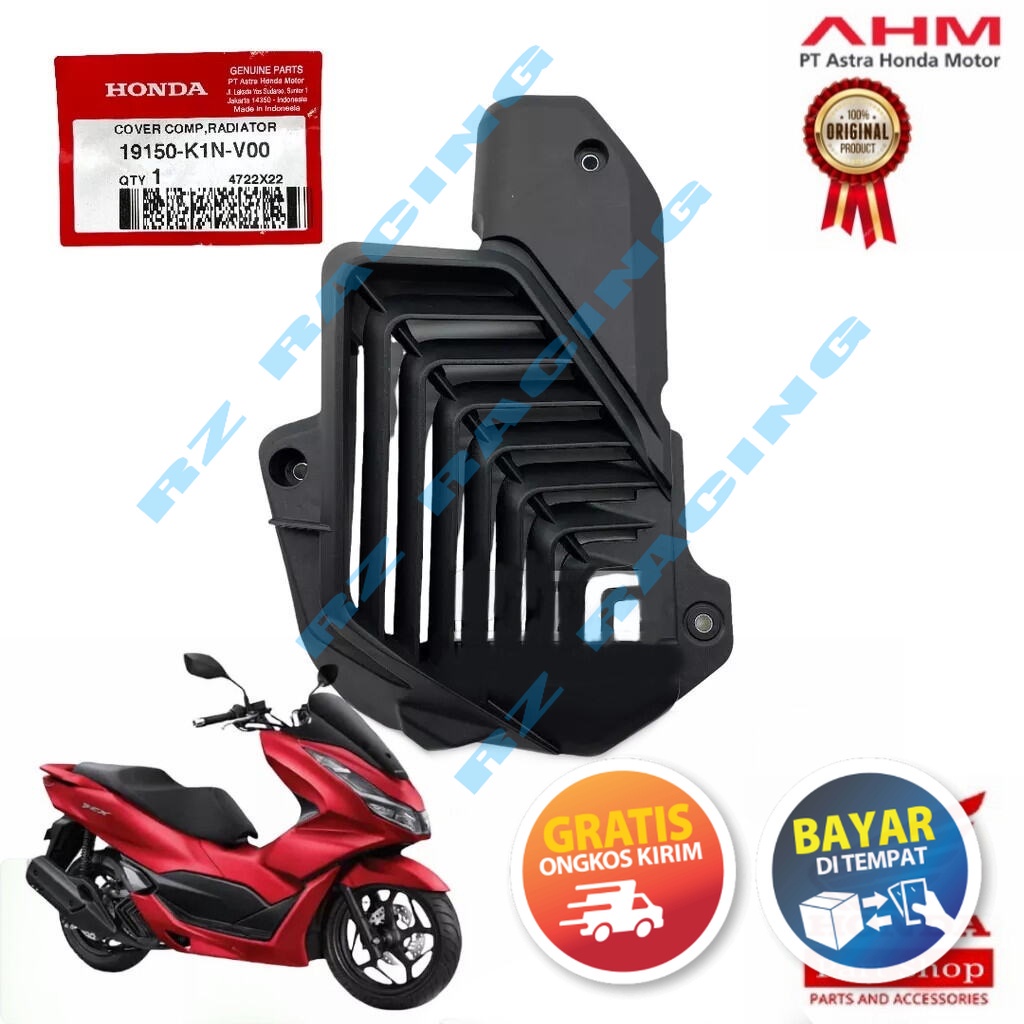 ( 100% ORI AHM ) Cover Comp Tutup Kipas Radiator CARBON PREMIUM PCX 160 / VARIO 160 / ADV 160 19150-K1N-V00 Original Honda RZ