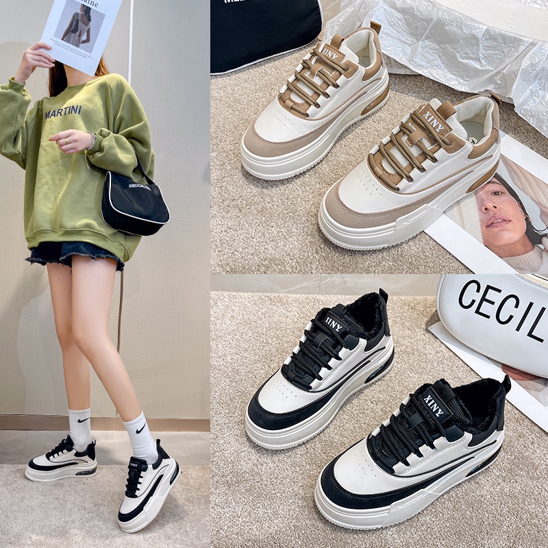 G88mall Sepatu sneakers wanita kekinian bahan kulit PU Premium 295