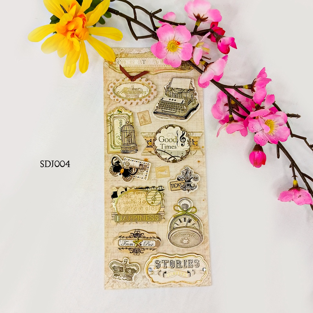 

Sticker Deco Vintage Scrapbook Retro Motif Journaling Kit Sdj001