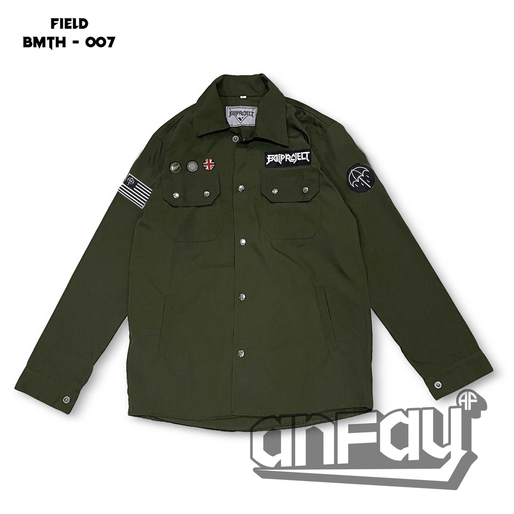 Field Jacket / Semi Parka / Accesories Patch Bordir / Green Army