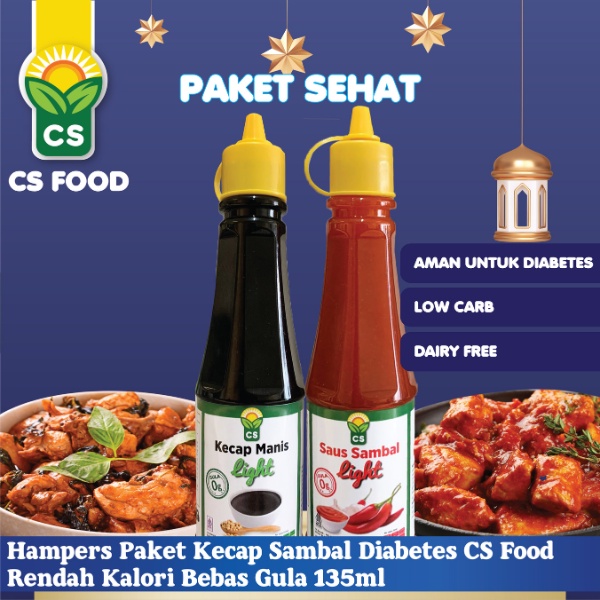 

Hampers Paket Kecap Sambal Diabetes CS FOOD Rendah Kalori Bebas Gula