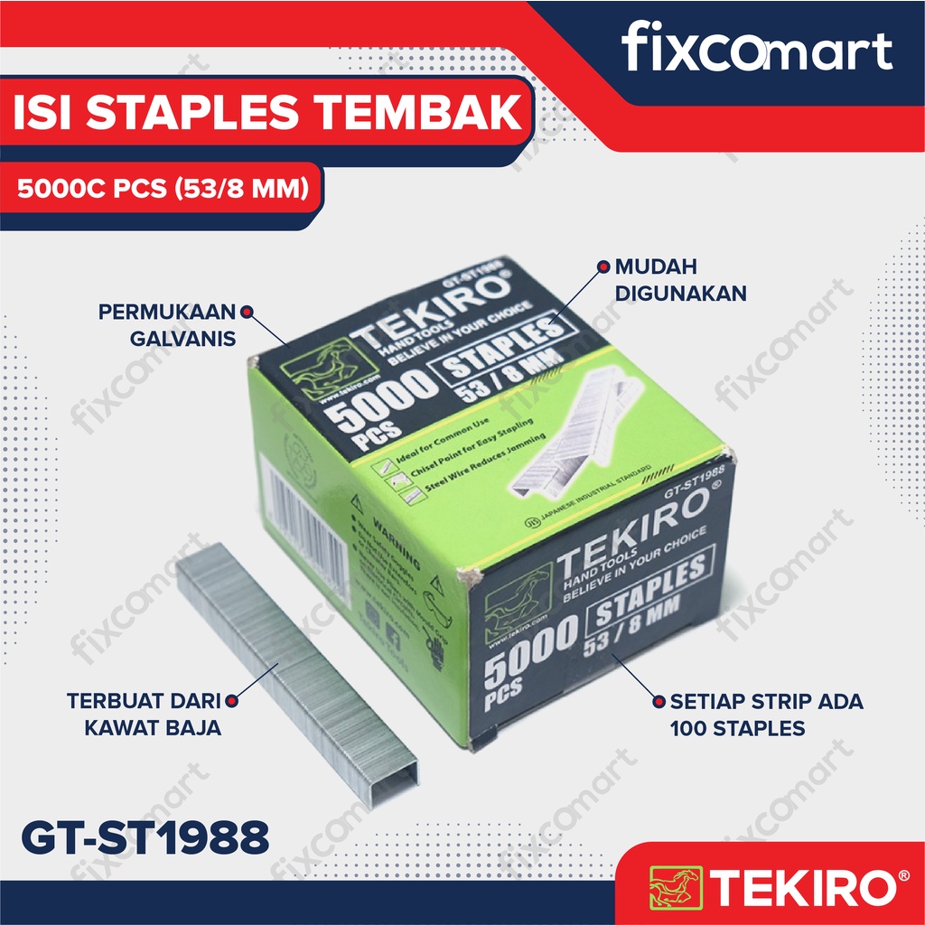 

Tekiro Isi Staples Tembak 8 MM - 5000 Pcs