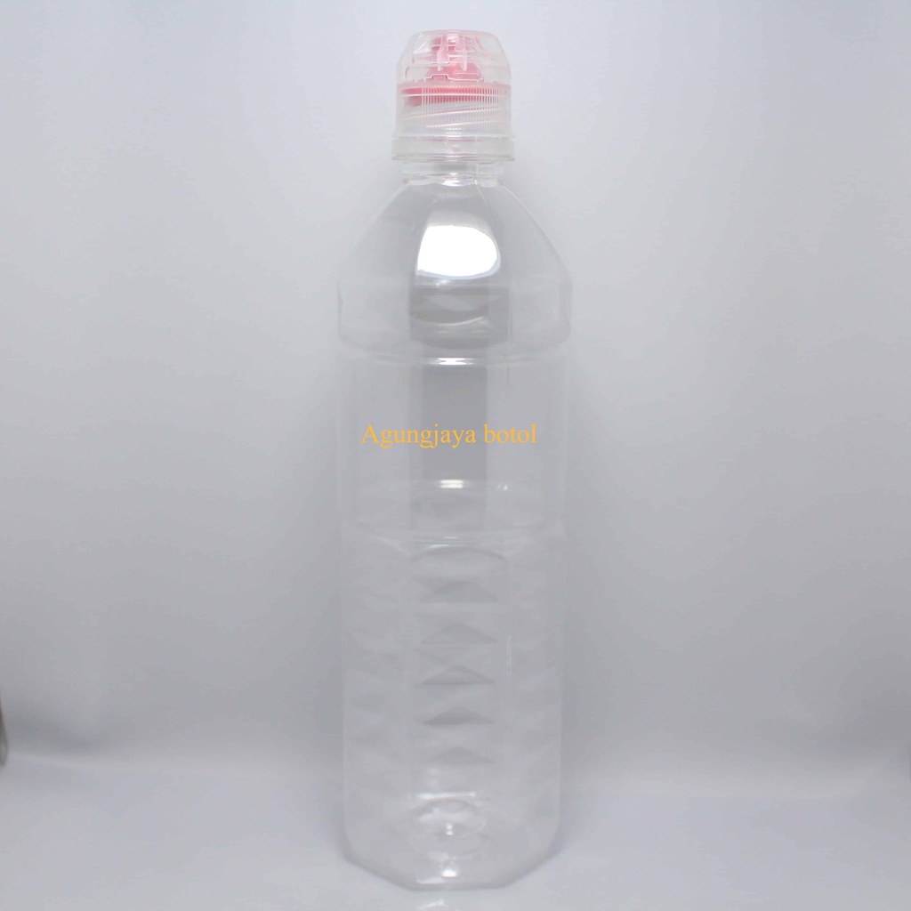 Botol Pet 600 ml Diamond Gtv Natural Tutup Aqua Exlusive / Botol Plastik / Botol Minuman / Botol Amd