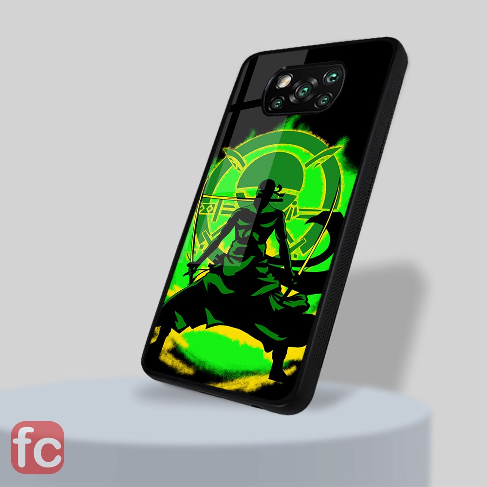 Custom case Glossy Poco X3 Pro Nfc |AA30| Xiaomi Poco x3 Tpu Efek Kaca Anime One Piece Zoro