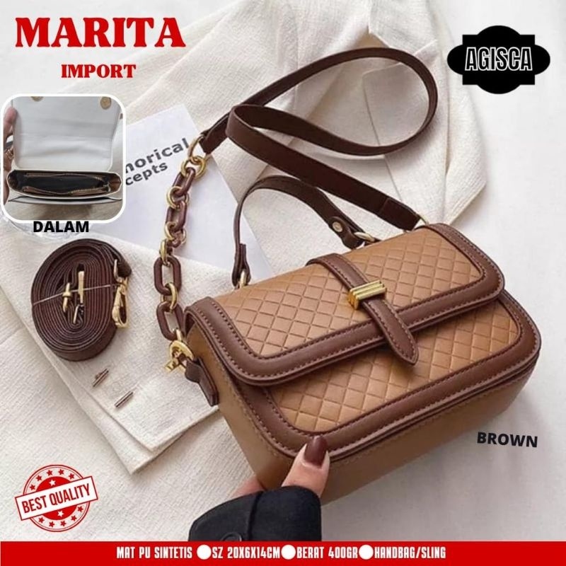 TAS SELEMPANG WANITA MARITA IMPORT BY ORI AGISCA Real pict 100%