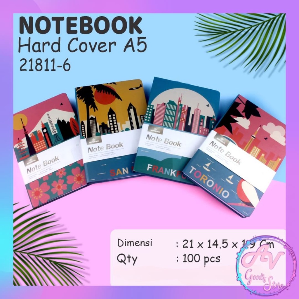 

Notebook A5 Hardcover Fancy 96lembar / Diary A5 21811 / Jurnal Book Hard Cover