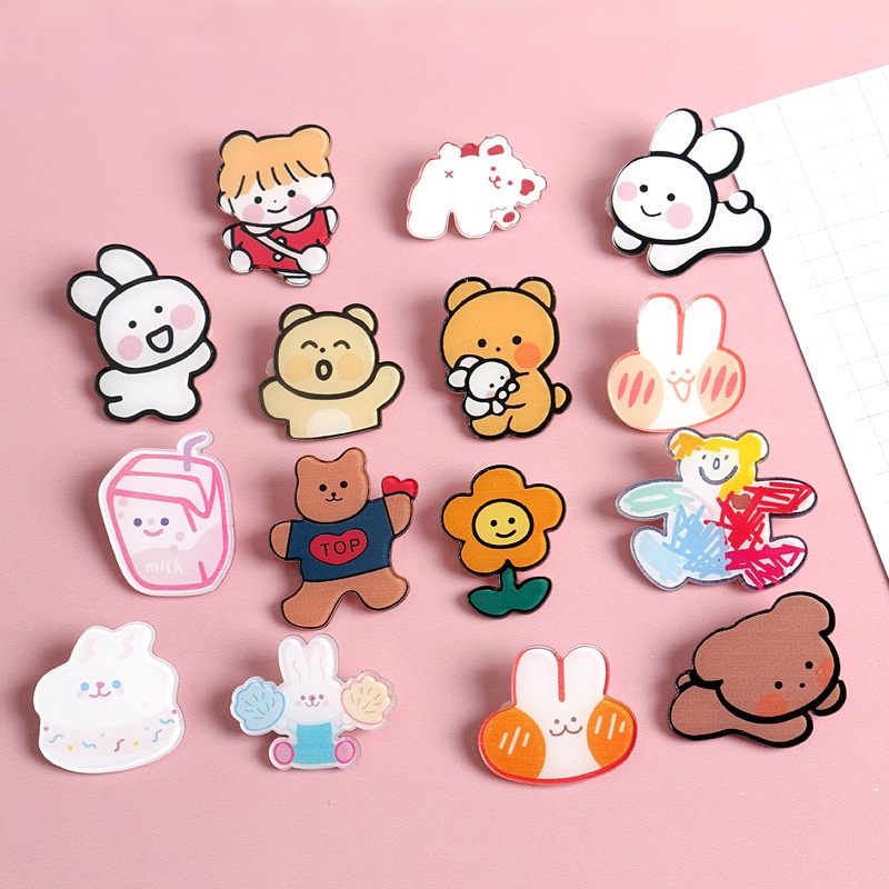 Cute Pin Bros Brooch Acrylic Akrilik Korean Style Cute Pin Tas Baju Lucu | Bros lucu akrilik