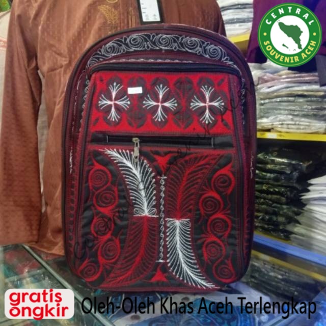 TAS RANSEL ACEH JUMBO MOTIF PINTU ACEH