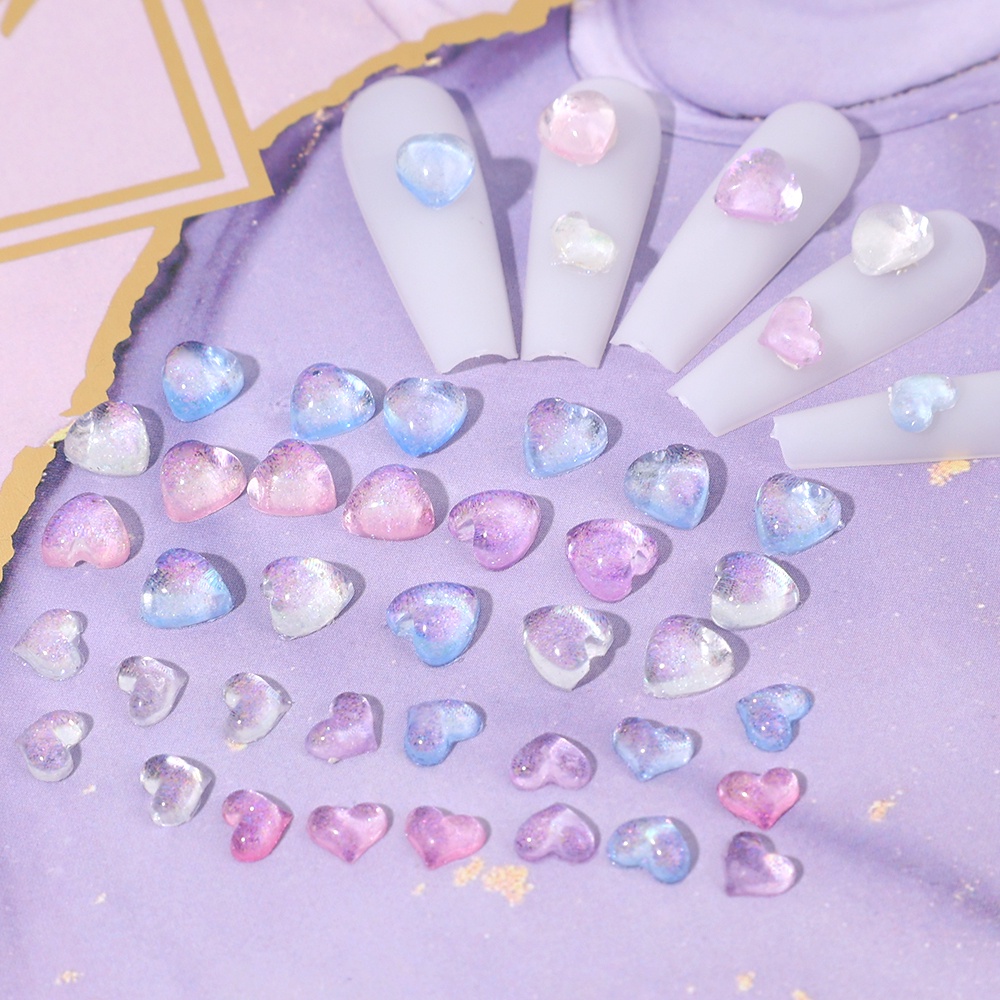 [Grosir] Permen Warna Glitter Halus Mutiara Berbentuk Hati Tiga Dimensi Perhiasan Kuku DIY Nail Art Cinta Busur Patch 3D Resin Camellia Berwarna Kuku Berlian Imitasi