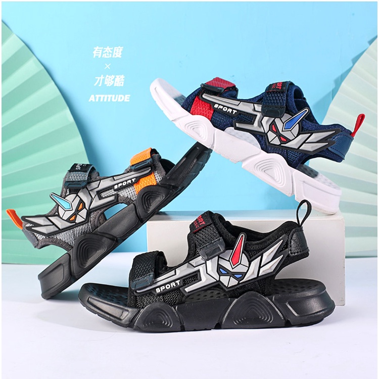 2023SH2099 Sendal anak laki laki sendal gunung anak laki laki transformer sandal anak robot import bahan karet empuk size 27-38