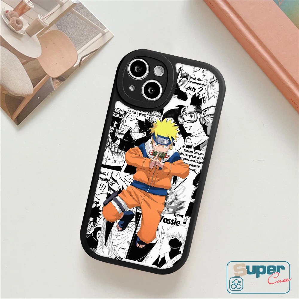 Kartun Lucu Sekitar Monster Kecil Pasangan Ponsel Case  Infinix Hot 10T 10s 11s 9 10 11 Play Hot 10 Lite Note 8 Smart 5 6 Trendi Hokage Uzumaki Naruto Uchiha Sasuke Lembut Tpu Cover