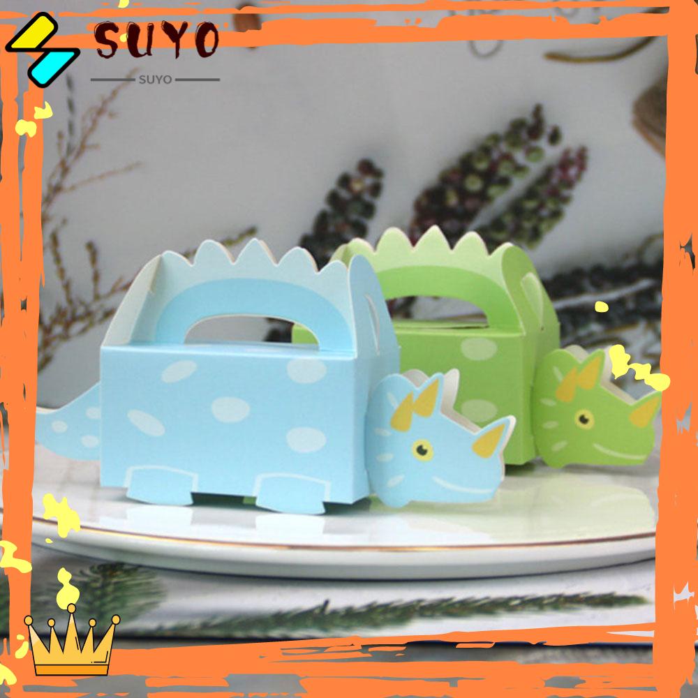 Suyo 10pcs Dinosaurus Cookie Box Dekorasi Baby Shower Pesta Ulang Tahun Anak Gift Box