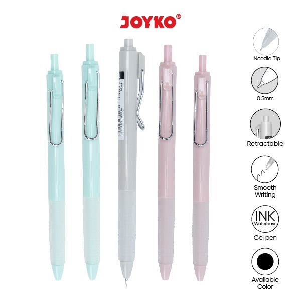 

GEL PEN JOYKO GP-343 PASUTERU | NEEDLE TIP 0,5mm | BULPEN GEL | PENA TINTA HITAM | ECER