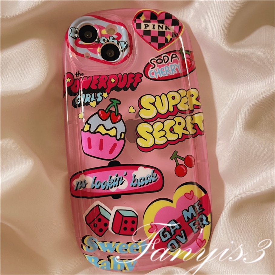 Compatible For IPhone 14 13 12 11 Pro Max X XR Xs Max 8 7 Plus SE 2020 Kompatibel Untuk Super Secret Cherry Sabun Telepon Case Bening TPU Soft Cover