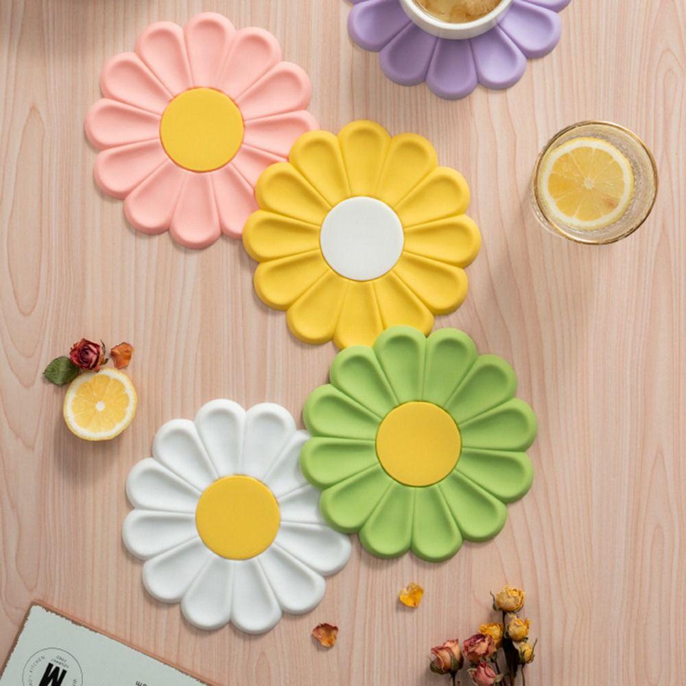 [Elegan] Tatakan Gelas Rumah Kreatif Tahan Panas Non-slip Silikon Anti Panas Cup Pad