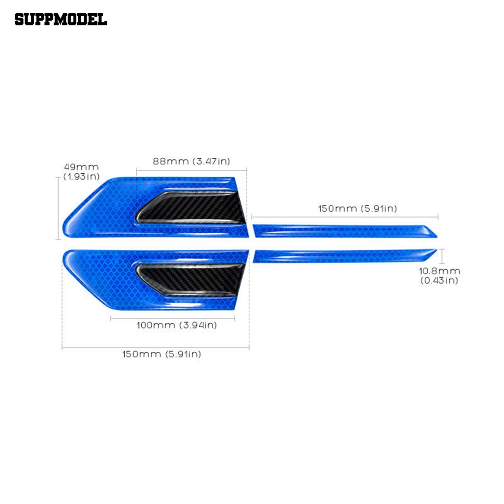 Suppmodel 1pasang Tape Reflektif Strip Tahan Aus Untuk Mobil 3D Stiker Stripe Reflektif Kuat Kecerahan Tinggi