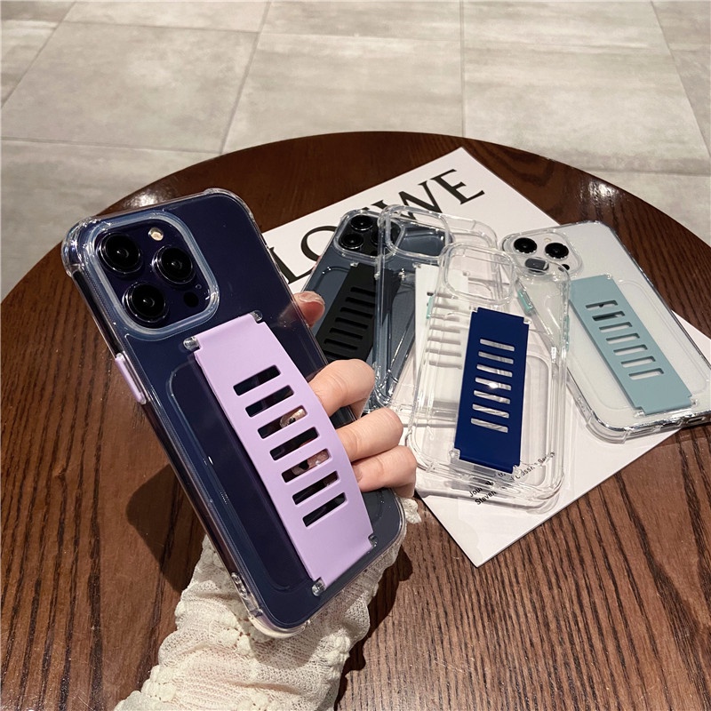 Mewah Gelang Tangan Bening case iPhone 14 Pro Max case Iphone13 12 11 Pro Max14 Plus Promax portable Transparan Silikon TPU Perlindungan shockproof soft case